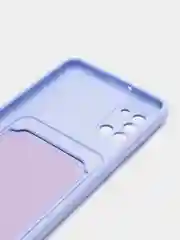 Аметистовый силиконовый противоударный чехол с карманом для Samsung Galaxy A31 (Самсунг А 31)