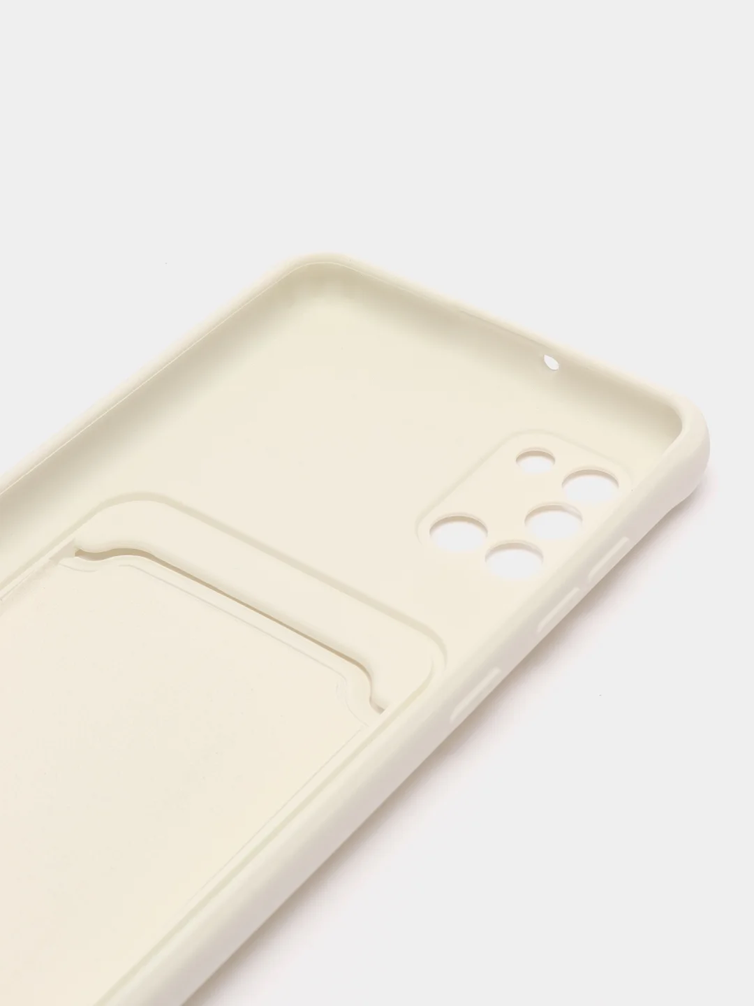 Белый силиконовый противоударный чехол с карманом для Samsung Galaxy A31 (Самсунг А 31)