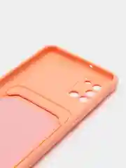Пастельно-коралловый силиконовый противоударный чехол с карманом для Samsung Galaxy A31 (Самсунг А 31)