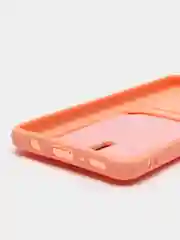 Пастельно-коралловый силиконовый противоударный чехол с карманом для Samsung Galaxy A31 (Самсунг А 31)