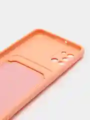 Пудровый силиконовый противоударный чехол с карманом для Samsung Galaxy A31 (Самсунг А 31)