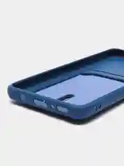 Синий силиконовый противоударный чехол с карманом для Samsung Galaxy A31 (Самсунг А 31)