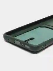 Тёмно-зелёный силиконовый противоударный чехол с карманом для Samsung Galaxy A31 (Самсунг А 31)