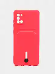Фуксия силиконовый противоударный чехол с карманом для Samsung Galaxy A31 (Самсунг А 31)