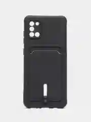 Черный силиконовый противоударный чехол с карманом для Samsung Galaxy A31 (Самсунг А 31)