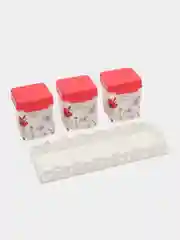 Красный набор для хранения сыпучих продуктов, на подставке 1,2 л, контейнер для соли, сахара, чая