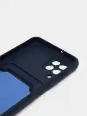 Темно-синий чехол с карманом для Samsung Galaxy A22/ M22/ M32 4G (Самсунг  A22/ M22/ M32 4 джи)