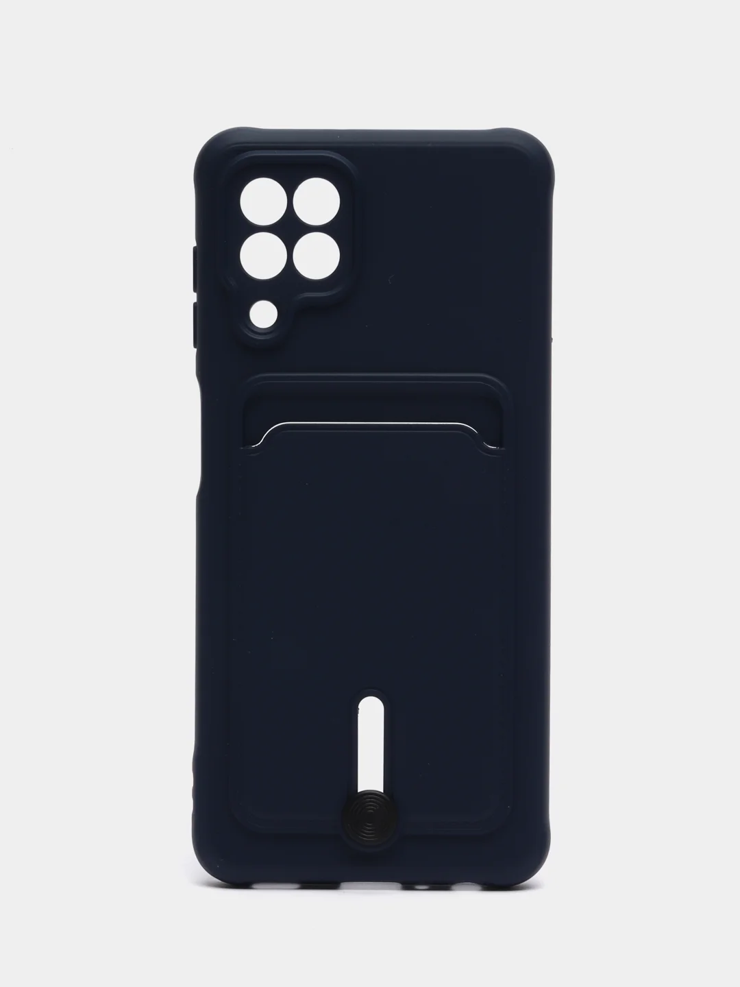 Темно-синий чехол с карманом для Samsung Galaxy A22/ M22/ M32 4G (Самсунг  A22/ M22/ M32 4 джи)