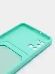 Мятный силиконовый противоударный чехол с карманом для Samsung Galaxy A31 (Самсунг А 31)