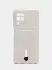 Белый чехол с карманом для Samsung Galaxy A22/ M22/ M32 4G (Самсунг  A22/ M22/ M32 4 джи)