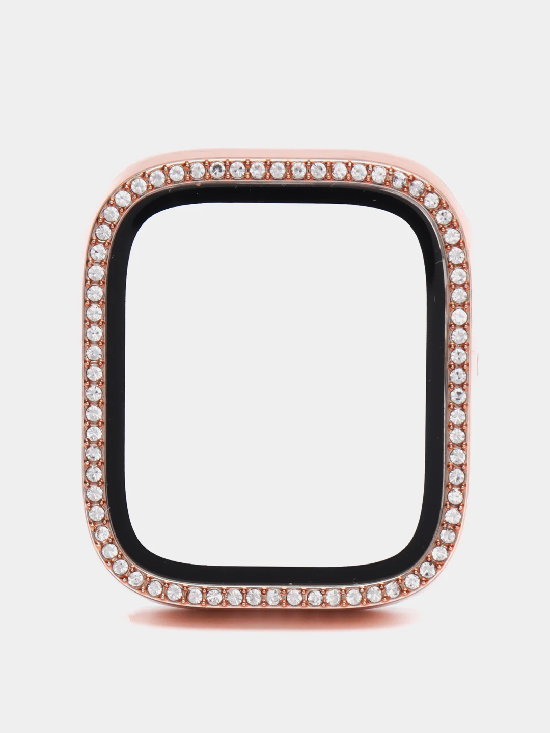Розовый чехол для Apple Watch со стразами со стеклом 38, 40, 41, 42, 44, 45мм
