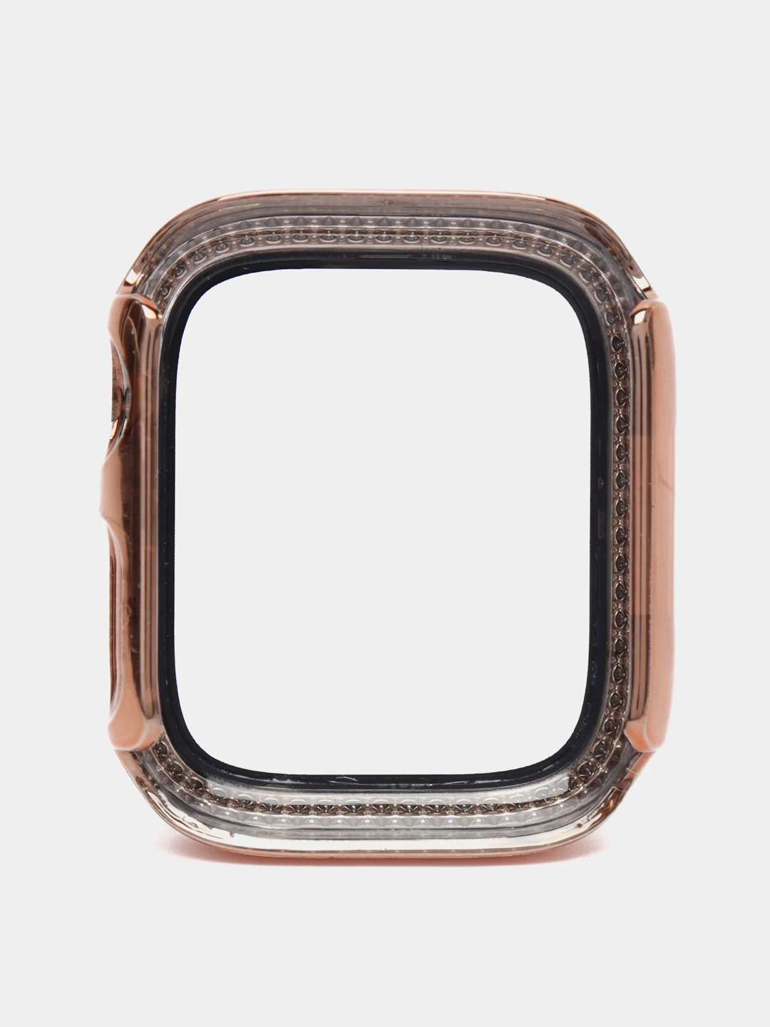 Розовый чехол для Apple Watch со стразами со стеклом 38, 40, 41, 42, 44, 45мм