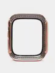 Розовый чехол для Apple Watch со стразами со стеклом 38, 40, 41, 42, 44, 45мм