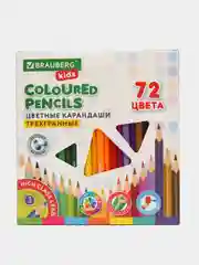 Карандаши цветные для рисования мягкие Brauberg Kids, 72 цвета, трехгранный корпус 181947