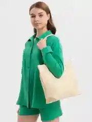 Коричневый пляжная соломенная сумка