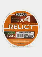Зеленый шнур 4 жильный плетёный Minoga Relict Green Х4, 100 м