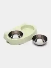 Бирюзовый миска для кошек и животных, двойная