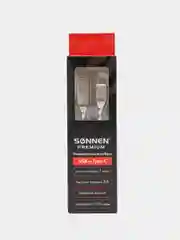 Кабель Usb 2.0-Type-C, 1 м, Sonnen Premium, медь, передача данных и быстрая зарядка 513127
