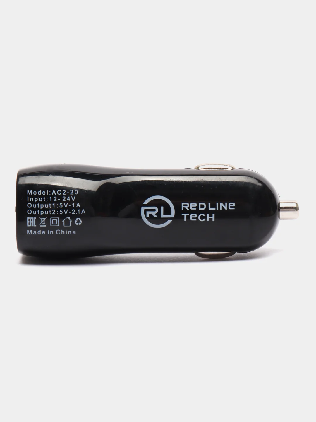 Зарядное устройство, автомобильное Red Line Ac-1a, 2 порта USB, выходной ток 1А, 453438