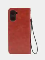 Багровый чехол-книжка с магнитной застежкой для Realme 10 Pro 5G (Реалми 10 Про 5 Джи)