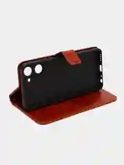 Багровый чехол-книжка с магнитной застежкой для Realme 10 Pro 5G (Реалми 10 Про 5 Джи)