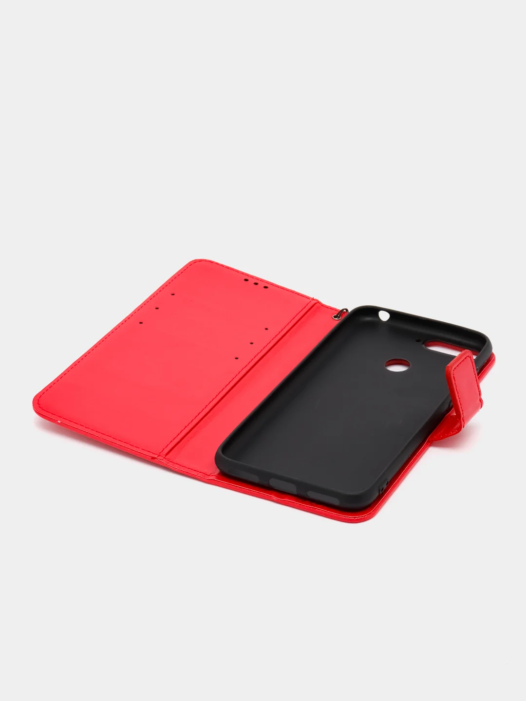 Красный чехол-книжка с магнитной застежкой для Huawei Y6 2018 / Honor 7C / 7A Pro / Y6 Prime