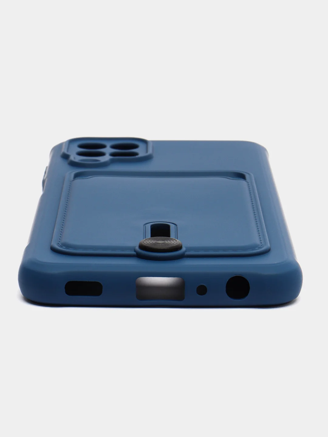 Синий чехол с карманом для Samsung Galaxy A22/ M22/ M32 4G (Самсунг  A22/ M22/ M32 4 джи)