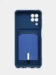 Синий чехол с карманом для Samsung Galaxy A22/ M22/ M32 4G (Самсунг  A22/ M22/ M32 4 джи)