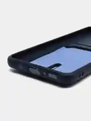 Темно-синий силиконовый противоударный чехол с карманом для Samsung Galaxy A31 (Самсунг А 31)