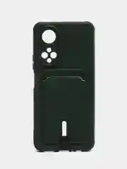 Тёмно-зелёный силиконовый чехол для Huawei Honor X7, Хуавэй Хонор X7, защита камеры