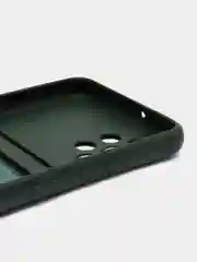 Тёмно-зелёный силиконовый противоударный чехол для Samsung Galaxy А32 4G (Самсунг А32 4G), с карманом