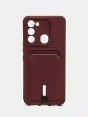 Тёмно-бордовый чехол силиконовый для Tecno Spark 8C/Go 2022 (Техно Спарк 8C/Go 2022)
