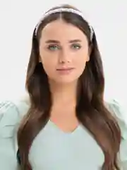 Конфетный ободок тканевый, однотонный, со складками, атласный