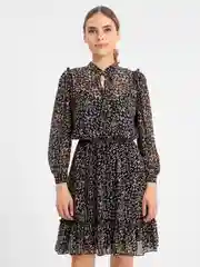 Коричневый платье женское повседневное шифоновое, 2 цвета
