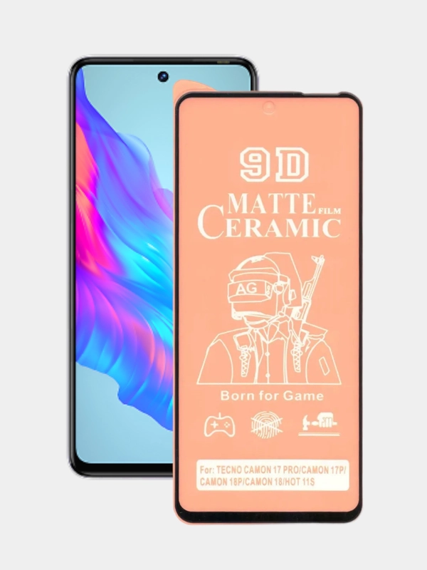 Защитная керамическая матовая пленка Tecno Camon 18, Camon 19, Pova Neo 2, Infinix Hot 11S