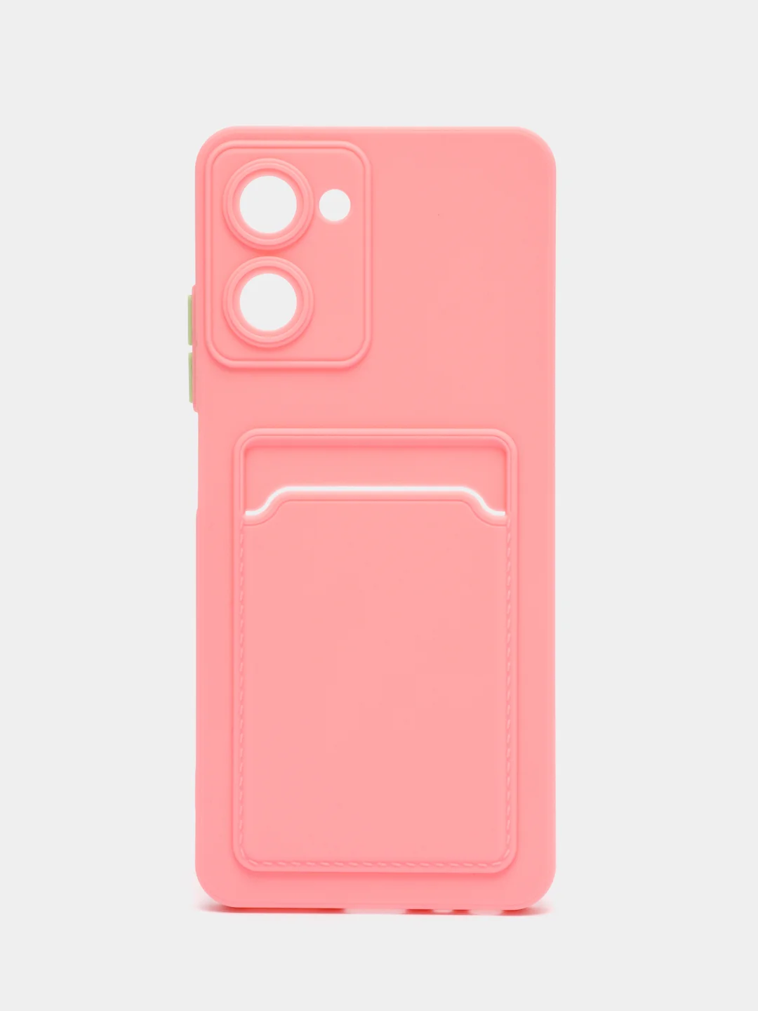 Пудровый силиконовый чехол Realme 10 Pro 5G (Реалми 10 Про 5 Джи), с карманом для карт, прозрачный