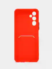 Красный силиконовый чехол для Tecno Pova 4, Пова 4, c отсеком для карт, прозрачный