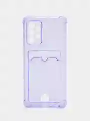 Лавандовый чехол Samsung Galaxy A52 / A52s, Самсунг Галакси А52 / А52с прозрачный с карманом для карт