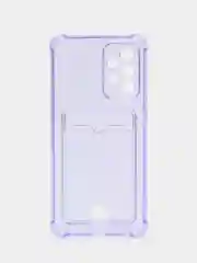 Лавандовый чехол Samsung Galaxy A52 / A52s, Самсунг Галакси А52 / А52с прозрачный с карманом для карт