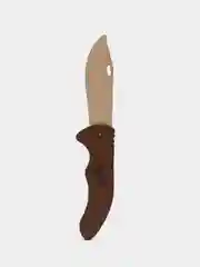 Бежевый нож складной деревянный