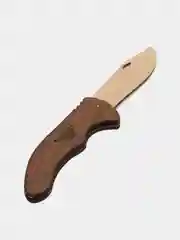 Бежевый нож складной деревянный