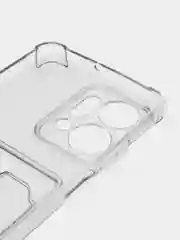 Черный чехол для Huawei Honor X7a / Хуавей Хонор Х7а прозрачный, с карманом для карты