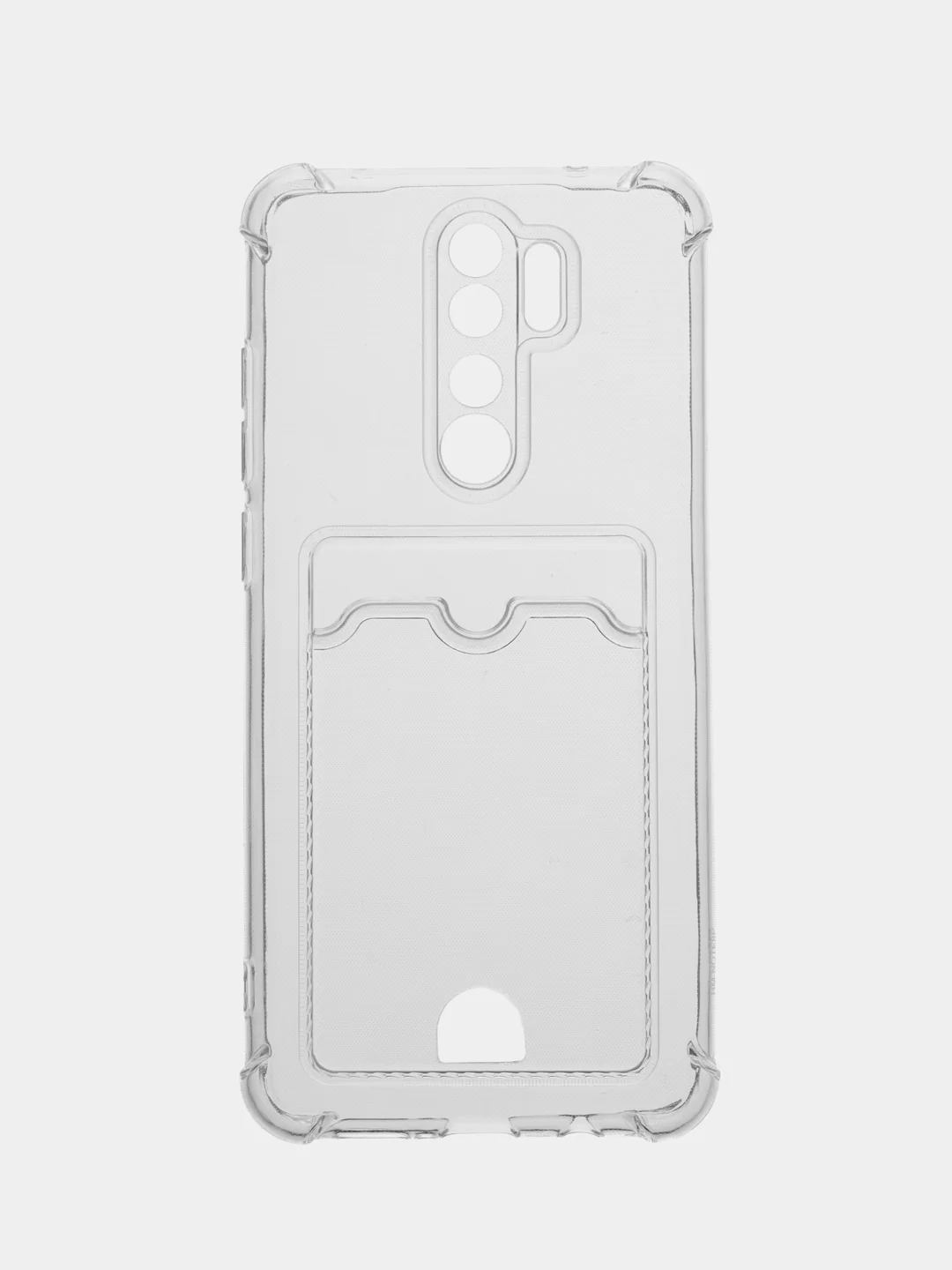 Прозрачный чехол для Xiaomi Redmi Note 8 Pro, Сяоми Редми Нот 8 Про, прозрачный, с карманом для карты