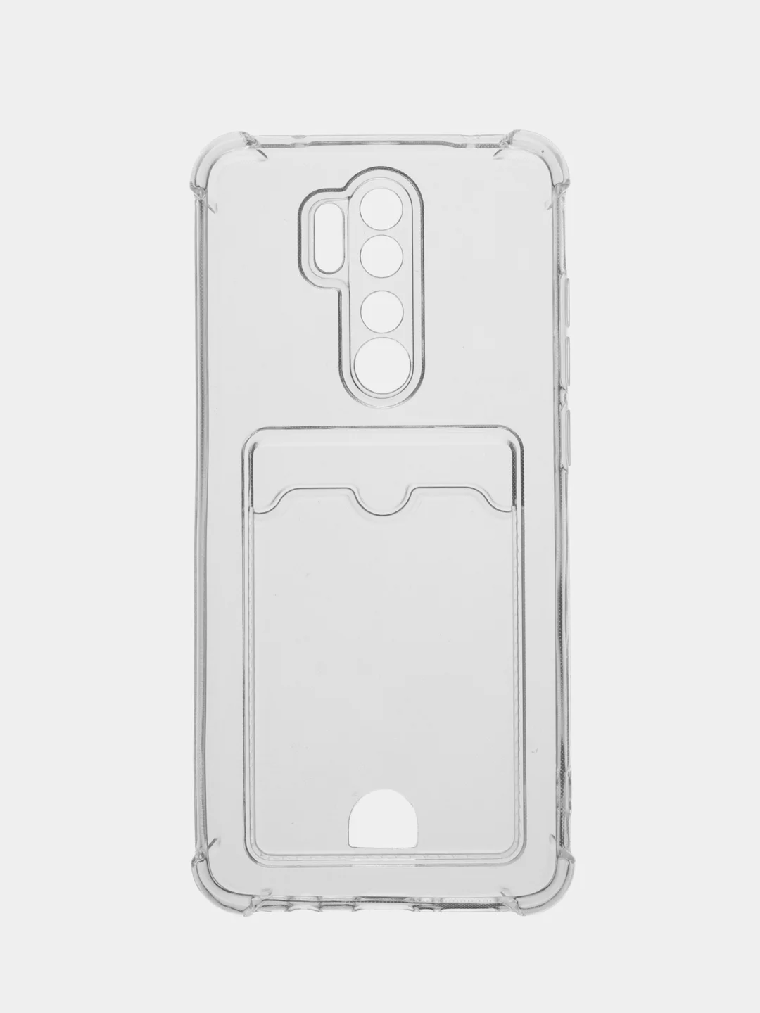 Прозрачный чехол для Xiaomi Redmi Note 8 Pro, Сяоми Редми Нот 8 Про, прозрачный, с карманом для карты