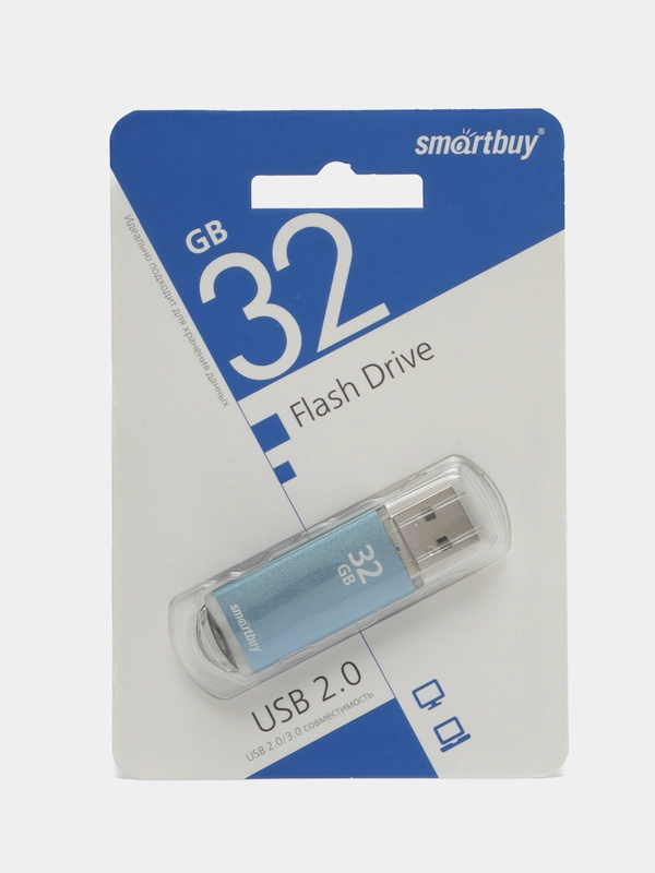 Флешка накопитель для компьютера 32 Gb Smartbuy V-Cut, Usb 2.0, металлический корпус, 512187