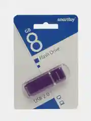 Флешка накопитель для компьютера 8 Gb, Smartbuy Quartz, Usb 2.0, фиолетовый, 512773