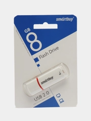 Флешка накопитель для компьютера 8 Gb, Smartbuy Crown, Usb 2.0, белый, 512176