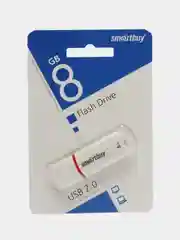Флешка накопитель для компьютера 8 Gb, Smartbuy Crown, Usb 2.0, белый, 512176