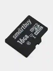Карта памяти microSDHC, 16 Gb, Smartbuy, 10 Мб/сек, class 10, с адаптером