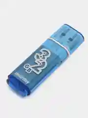 Флешка накопитель для компьютера 32 Gb, Smartbuy Glossy, Usb 2.0, синий, 512775